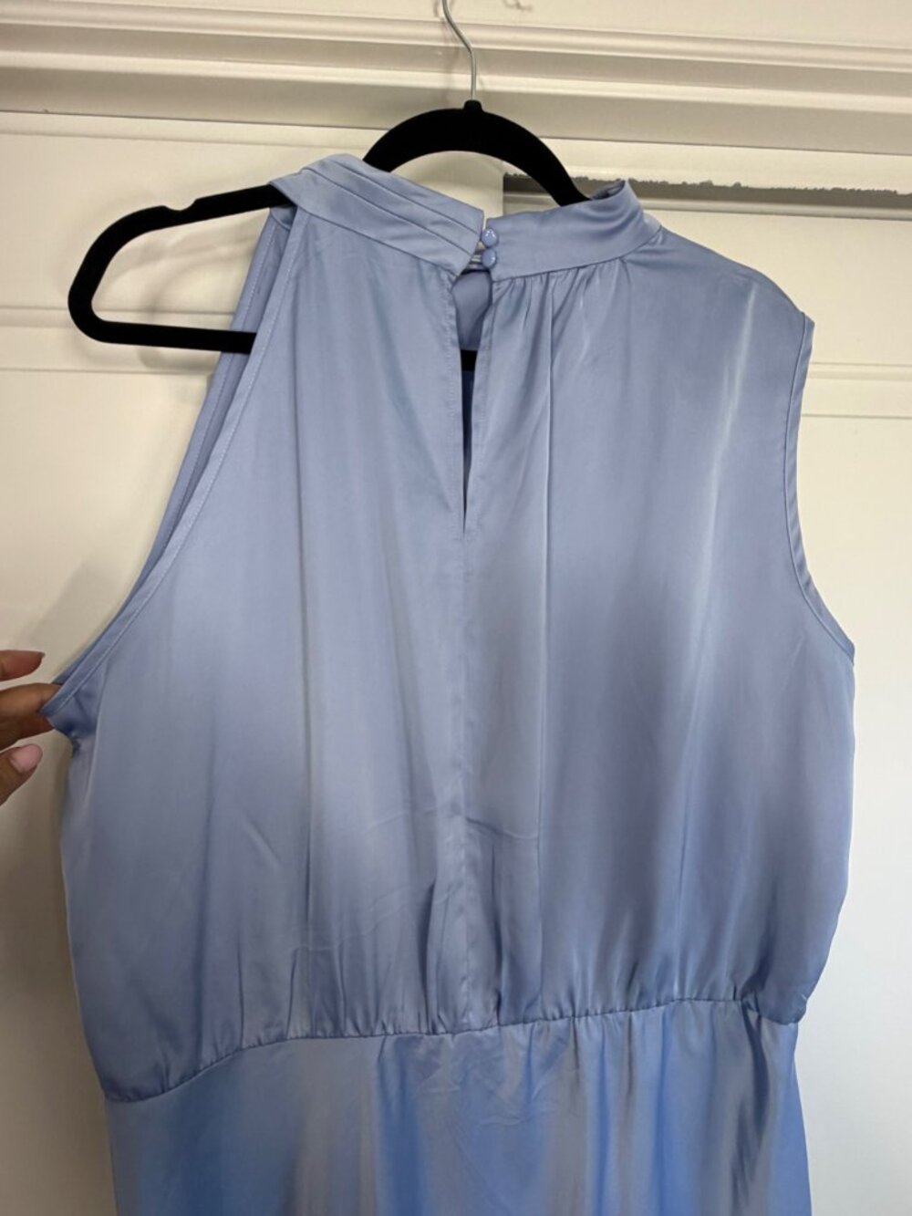 PrettyGarden Light Blue Satin Halter Midi Dress XXL - Picture 8 of 11
